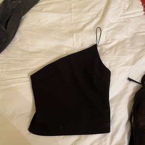 One Shoulder Black Top
